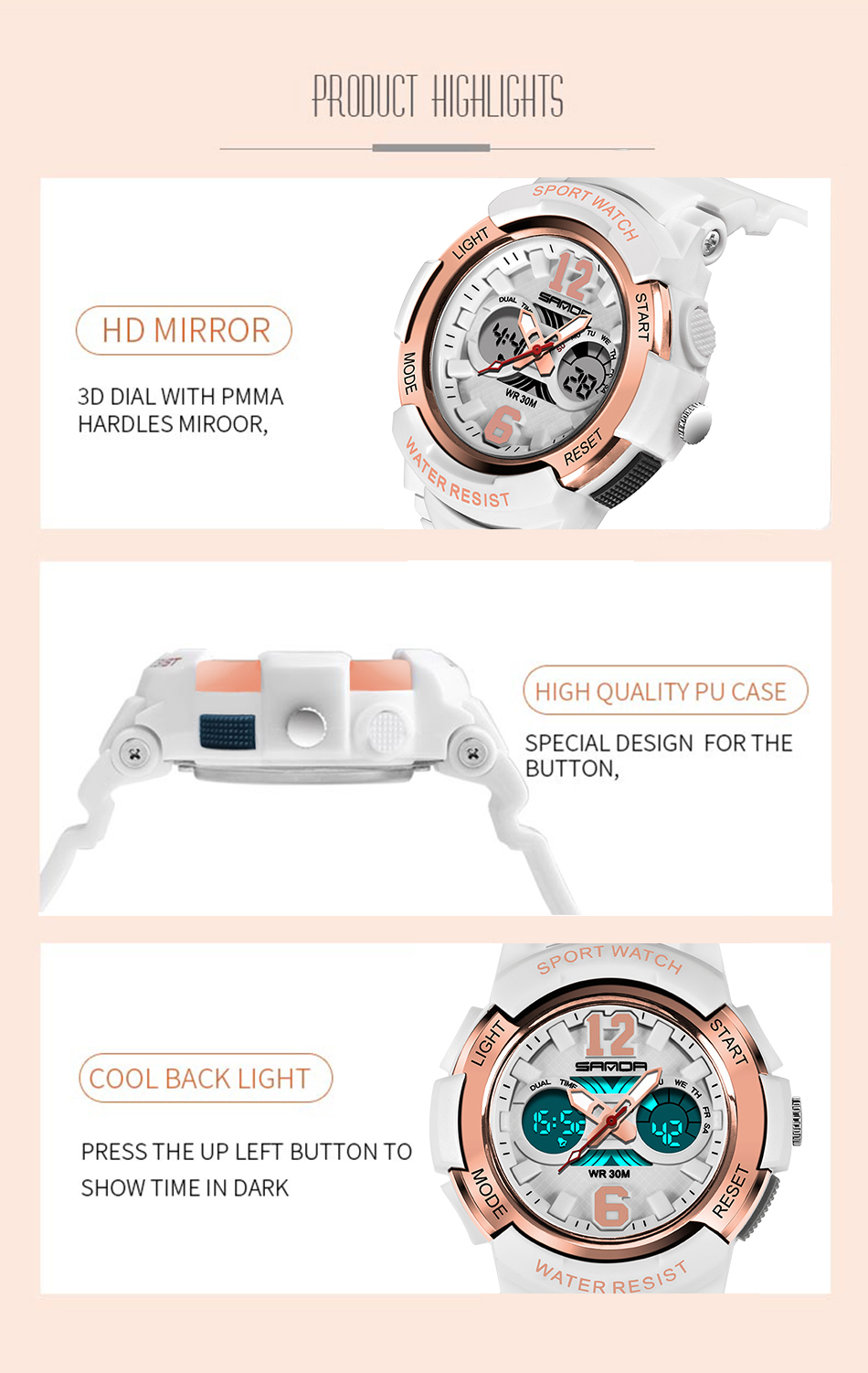 Ladies Sports Watch Waterproof Free Global Delivery