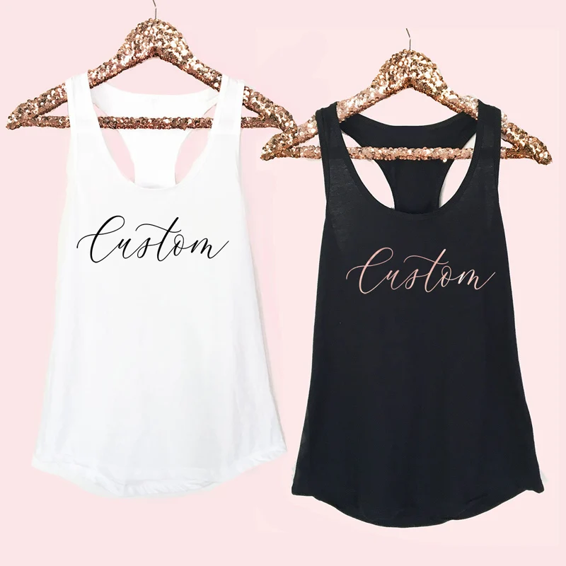 

Trendy Women's Flowy Racerback Custom Tanks Tops Lady Personalized Tri-blend Sleeveless Gym Workout Tee Shirt Gift For Her S-XL