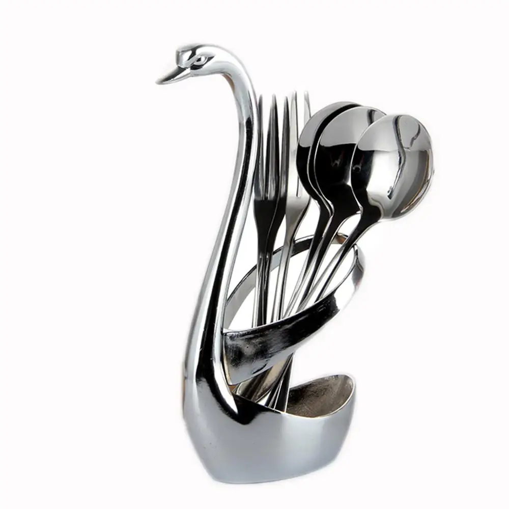 CUTE Swan Holder Shaped Set Stainless Steel Swan Shaped Set Holder with