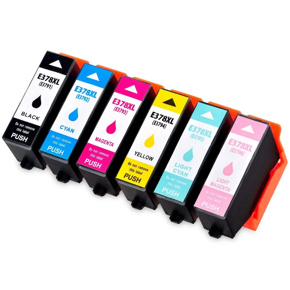 6 Pack Ink Cartridges 378XL compatible for Epson XP 8500 XP 8505 XP 15000 378XL T3781 T3791-in