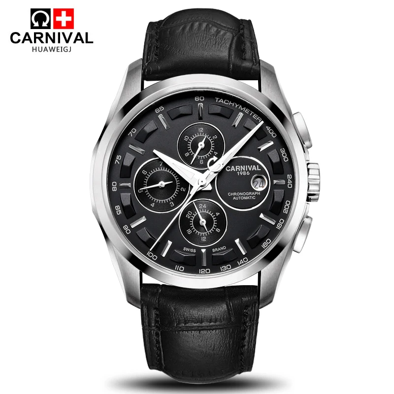 2016 New Carnival military sports automatic font b mechanical b font brand watch sapphire full steel