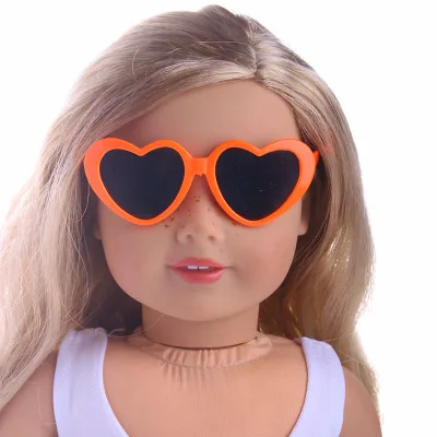 1 шт. мини очки для кукол 43 см аксессуары для новорожденных куклы 18 дюймов американская кукла Пластиковые Сердце цветок солнцезащитные очки - Цвет: 8