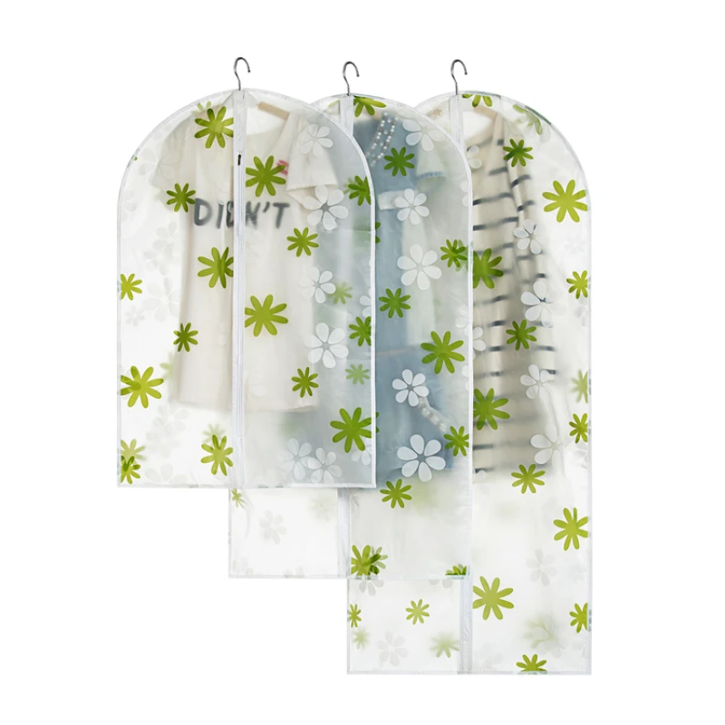 

2pcs/set Clothing Covers printed Transparent Bag Mothproof Dust proof Cover Storage Bag Coat Dress Jacket clothes Protector