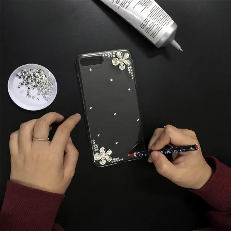 Дизайн с буквами DIY чехол для телефона для Iphone X Xs Max XR ювелирный 3D Блестящий чехол для телефона для Iphone 11 Pro MAX 6 7 8 6S PLUS 5 5S se