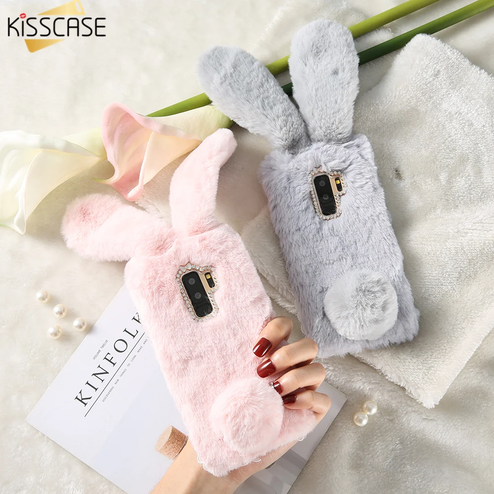 KISSCASE с милыми заячьими ушками чехол на samsung S8 S9 плюс примечание 9 самсунг а5 2017