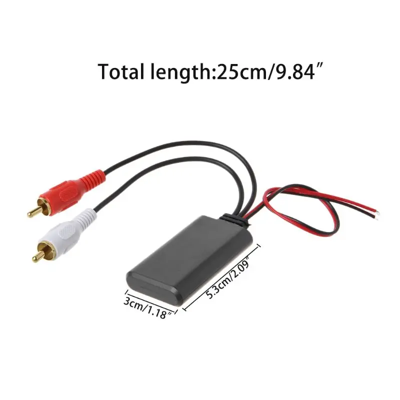 

New 1 Pc Vehicle Car Bluetooth Wireless Connection Adapter for Stereo with 2 RCA AUX IN Music Audio Input Wireless Cable