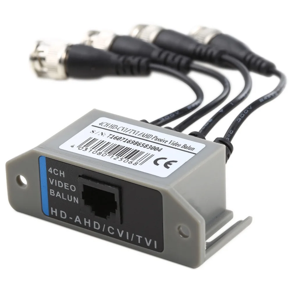 4CH HD пассивный видео компенсационный трансивер BNC для UTP RJ45 CCTV через витой пары