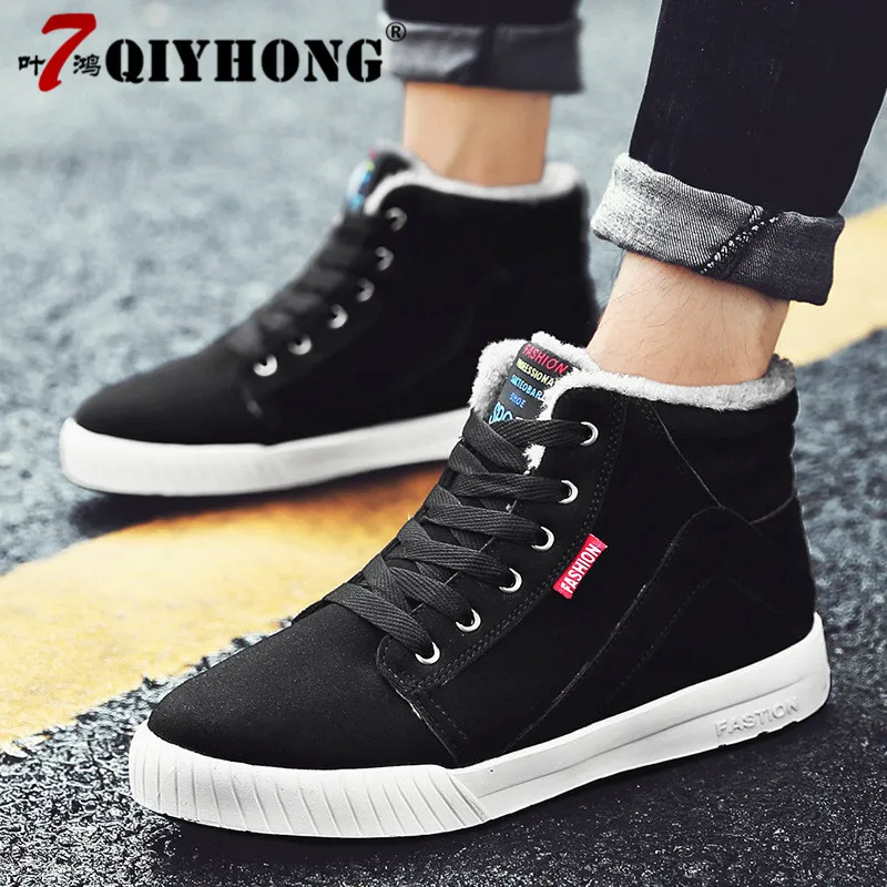 

QIYHONG Size 39-48 Men Winter Snow Boots Warm Sneakers Boots Men Footwear Fashion Walking Mens Casual Shoes