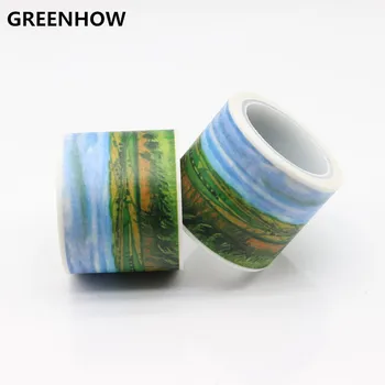 

GREENHOW Grass And Flowers Washi Paper Masking Tapes Scrapbooking Stickers Diary Decals Decors Stationery Decorative Tape 9025