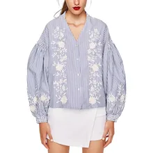 KANCOOLD mulheres Mesh Цветочная вышивка listrado футболку v-образным вырезом pescoco longo манга solta плиссированные blusas femininas повседневные топы Футболка nov3