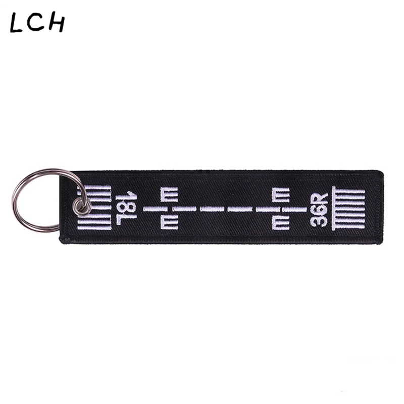 

Fashion Key Chains for Aviation Embroidery Aircraft Runway Key Ring Chain Remove Before Flight Chain Promotional Gift