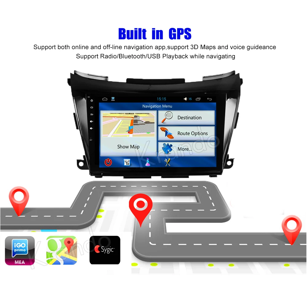 Perfect Krando Android 8.1 9" Full touch car Multimedia player for Nissan Murano 2015+ navigation system radio player audio gps wifi BT 2