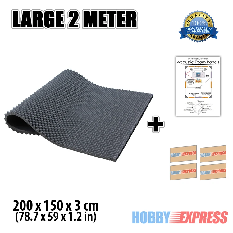 

Arrowzoom 2 Meter Acoustic Foam Panel Studio Sound-Proofing Treatment Egg Crate Convoluted 78.7 x 59 x 1.2 inches KK1132