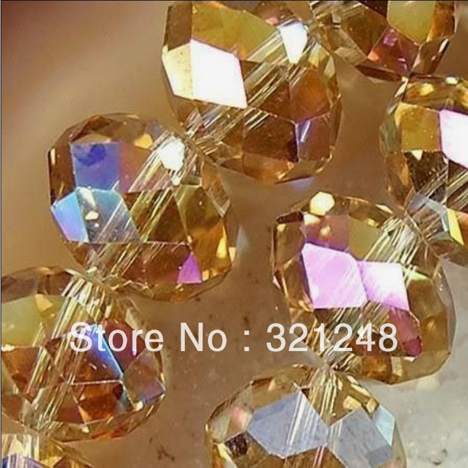

Wholesale price 1000PC 3x4mm hot sale champagne crystal glass faceted abacus accessories spacers loose beads diy jewelry MY2235