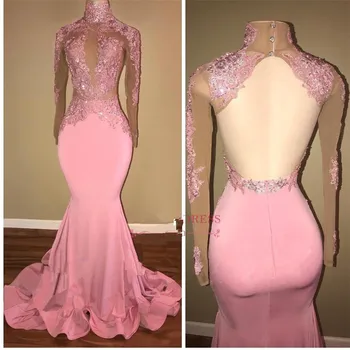 

Pink Beads Pageant Customize Pink Applique Bridesmaid dress