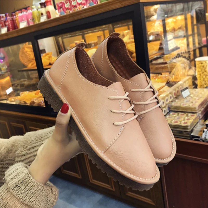 

2018 spring and summer Department of College wind fashion female shoes retro casual thick sole shoes soft sister cross straps