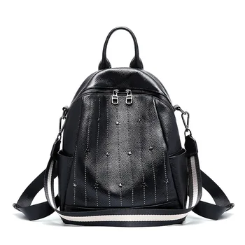 

NEW WoMen Backpack High Quality Genuine Leather WoMen Bag Fashion School Bags Large Capacity Backpacks Travel Bags