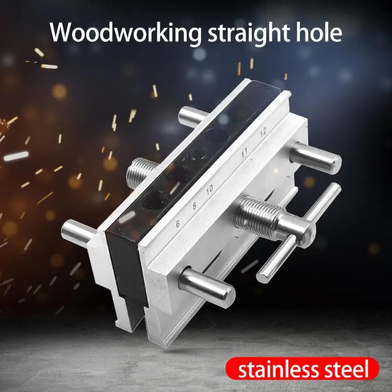 Woodworking Vertical Hole Punch Locator Puncher Doweling Jig Drill Guide Stainless Steel Woodworking Punch Locator