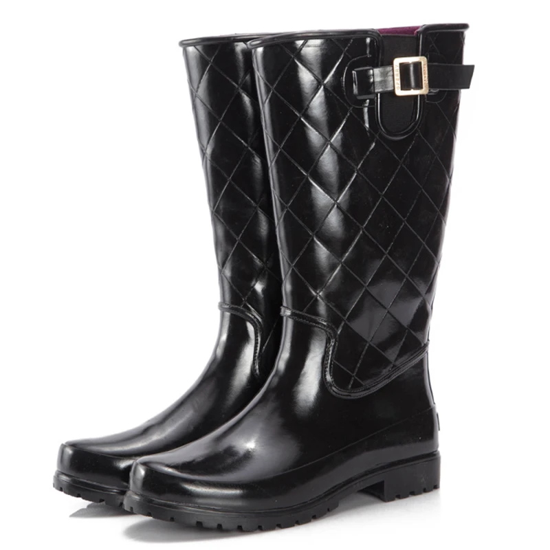2016 Men High Black Rain Boots With Long Tube Waterproof Rain Boot Rain