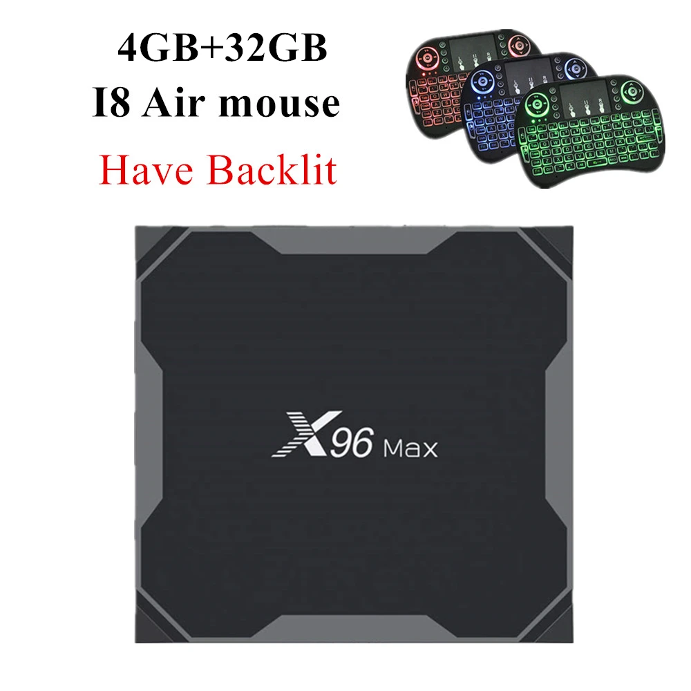 X96 Max Smart TV BOX Android 8,1 Amlogic S905X2 LPDDR4 Четырехъядерный 4 Гб 64 Гб 2,4G и 5 ГГц Wifi BT 1000M 4K X96Max ТВ-приставка - Цвет: max 4 32GB I8