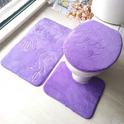 3 шт./компл. Набор ковриков для ванной фланелевый Противоскользящий кухонный коврик для ванной комнаты коврик моющийся рельефный Коврик