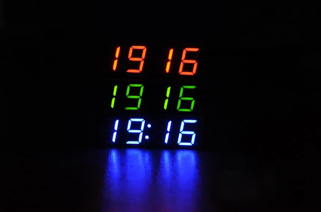 Автомобильные электрические часы цифровой таймер световой светодиодный термометр Вольтметр светодиодный дисплей цифровые часы синий зеленый красный светильник