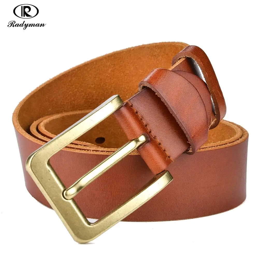 RADYMAN Western belt buckle genuine leather belt chain strap design
