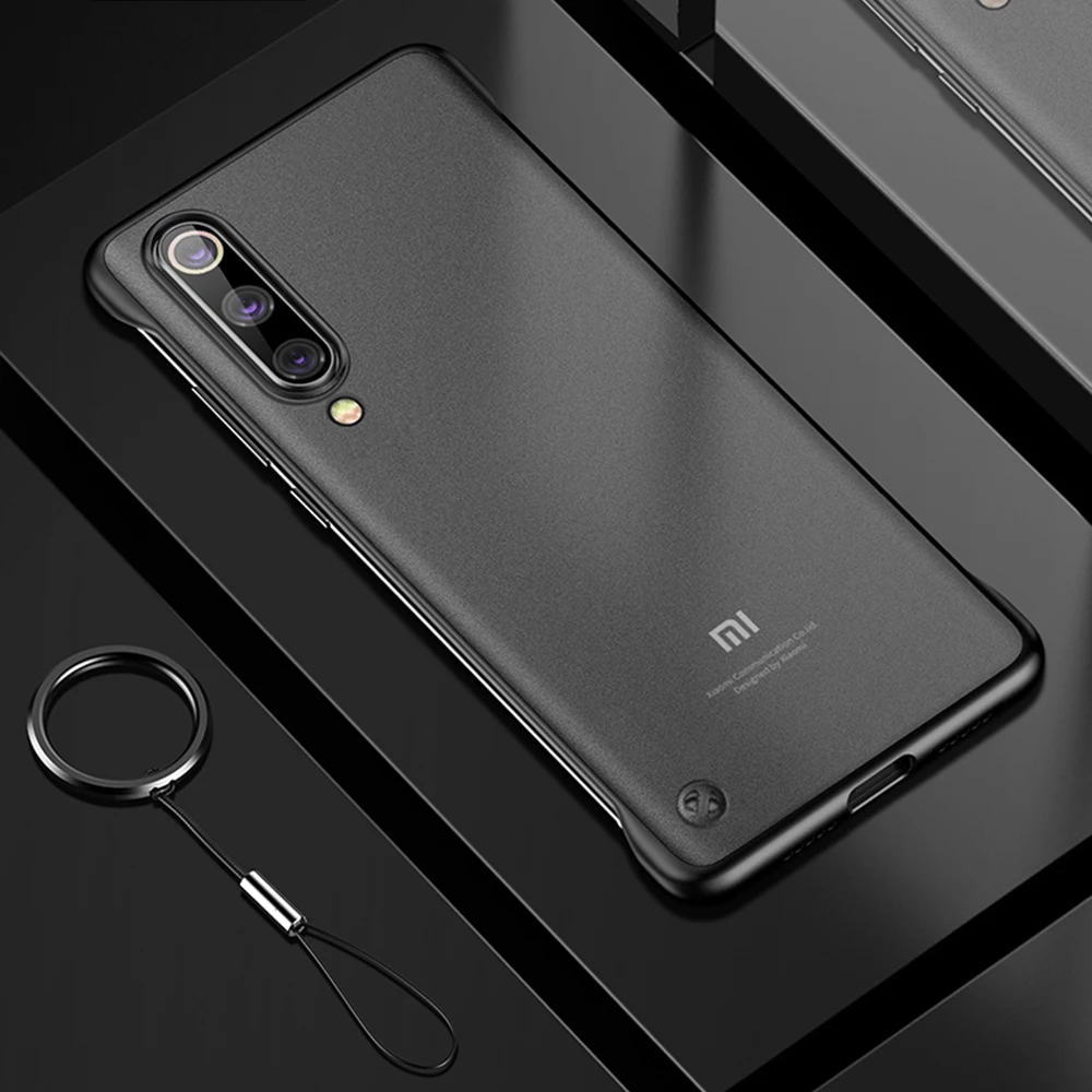 Чехол для телефона Xiaomi Mi 9 SE Mi 9T Pro Mi9 t роскошный Бескаркасный Жесткий ПК с кольцом для Xiaomi Redmi K20 Pro K20 чехол для телефона - Цвет: Black