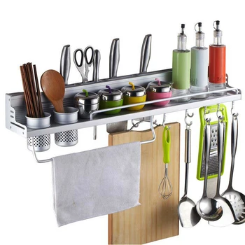 

New Convenient Space Saving Kitchen Cookware Racks Kitchen Storage Holders Racks With Hooks #232423