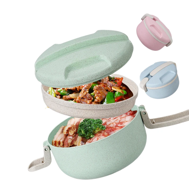 Портативный Ланч бокс из пшеничной соломы контейнер для закусок Bento хранения