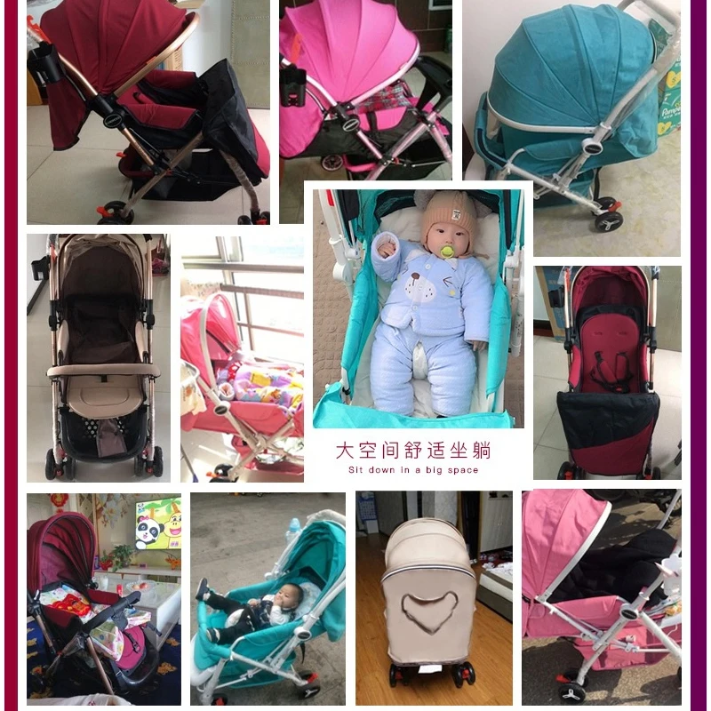  Ultra Light Four-wheel Baby Cart Folding Bidirectional Push Handle Can Sit Lie Newborn Baby Carriag