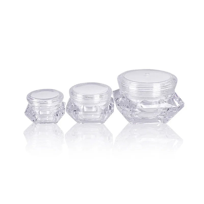 

Hot Sale Lovely Diamond Shaped Plastic Jar Pot Eyeshadow Container Travel Portable Face Cream Lotion Cosmetic Refillable Bottle