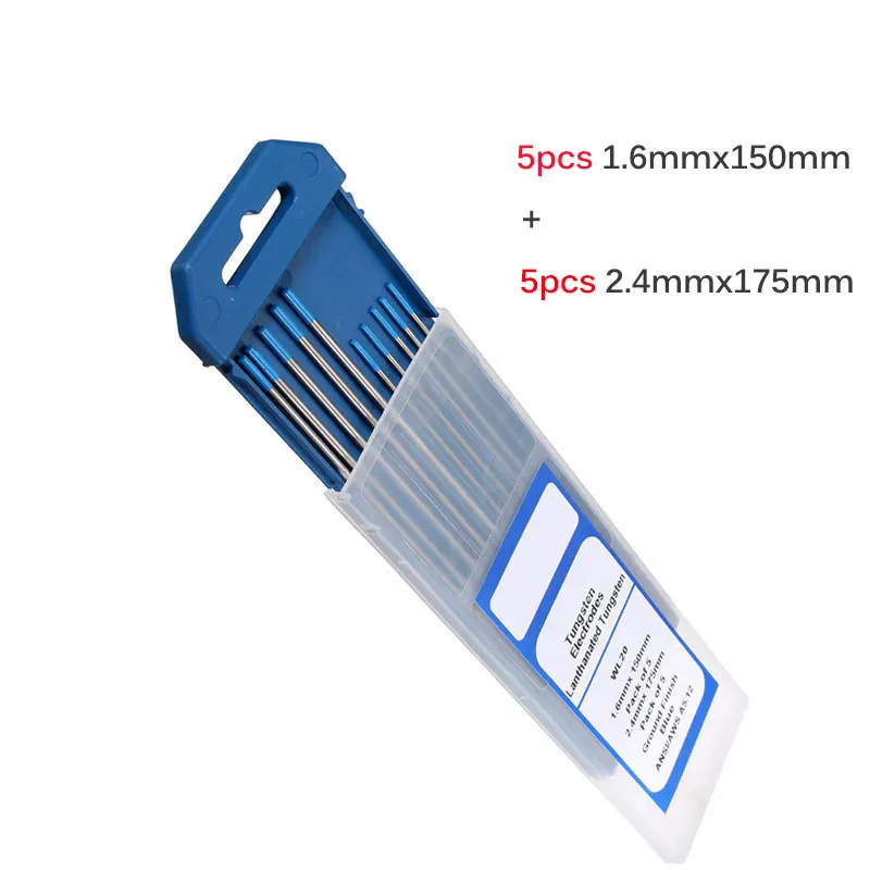 10pcs/set 2% Lanthanated WL20 TIG Welding Rods Tungsten Electrode 1.6mmx150mm+2.4mmx175mm for Welding Tools 10pcs/set 2% Lanthanated WL20 TIG Welding Rods Tungsten Electrode 1.6mmx150mm+2.4mmx175mm for Welding Tools