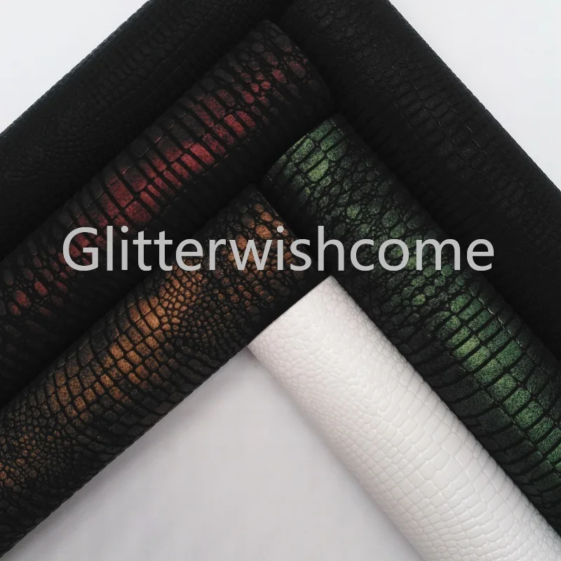 Glitterwishcome 21X29 см A4 размер винил для бантов Винтаж тисненая крокодиловая кожа Fabirc искусственная кожа листы для бантов, GM023B