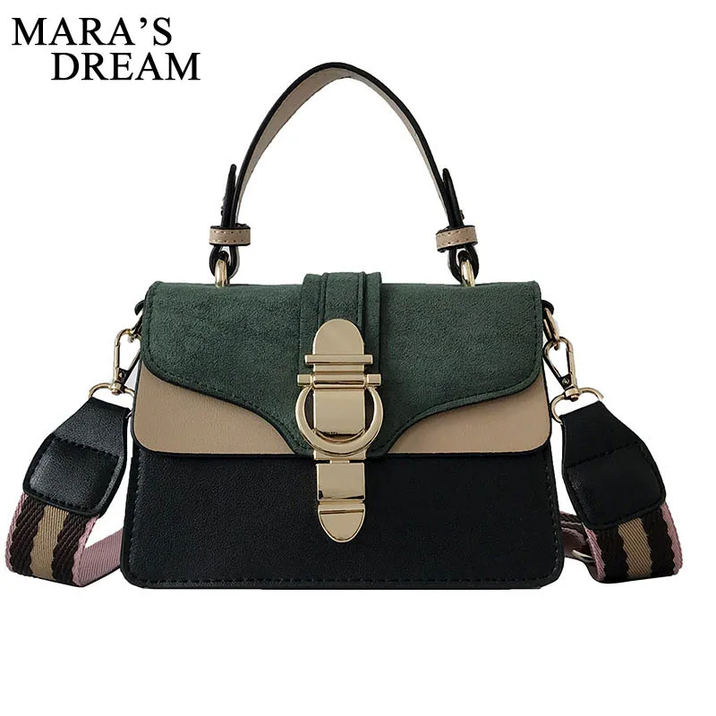 

Mara's Dream 2019 Spring New Fashion Hit Color Small Square Bag Korean Version of The Lock Wild Shoulder Slung Handbag