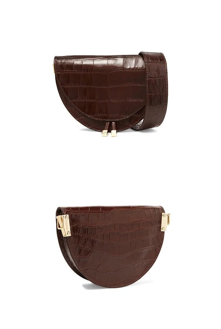 NIGEDU Женская сумка через плечо модная крокодиловая полукруглая седельная сумка из искусственной кожи сумки на плечо для женщин дизайнерские сумки