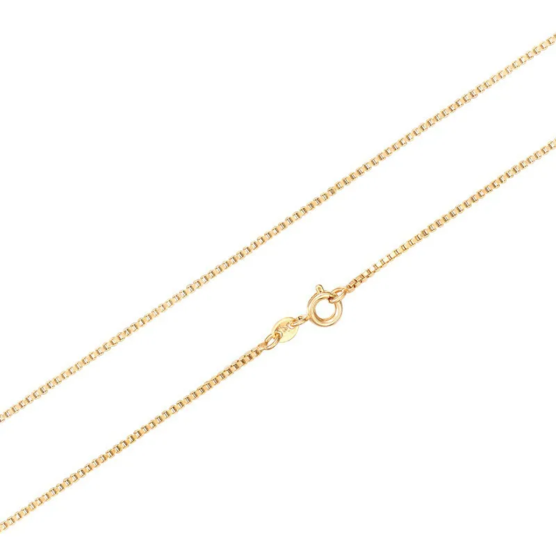 35-80 см ширина 1 мм желтое золото цвет коробка цепь короткое колье ожерелье для женщин мужчин ювелирные изделия дети мальчик девочки колье