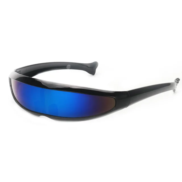 Futuristic Narrow Cyclops Sunglasses UV400 Personality Mirrored Lens