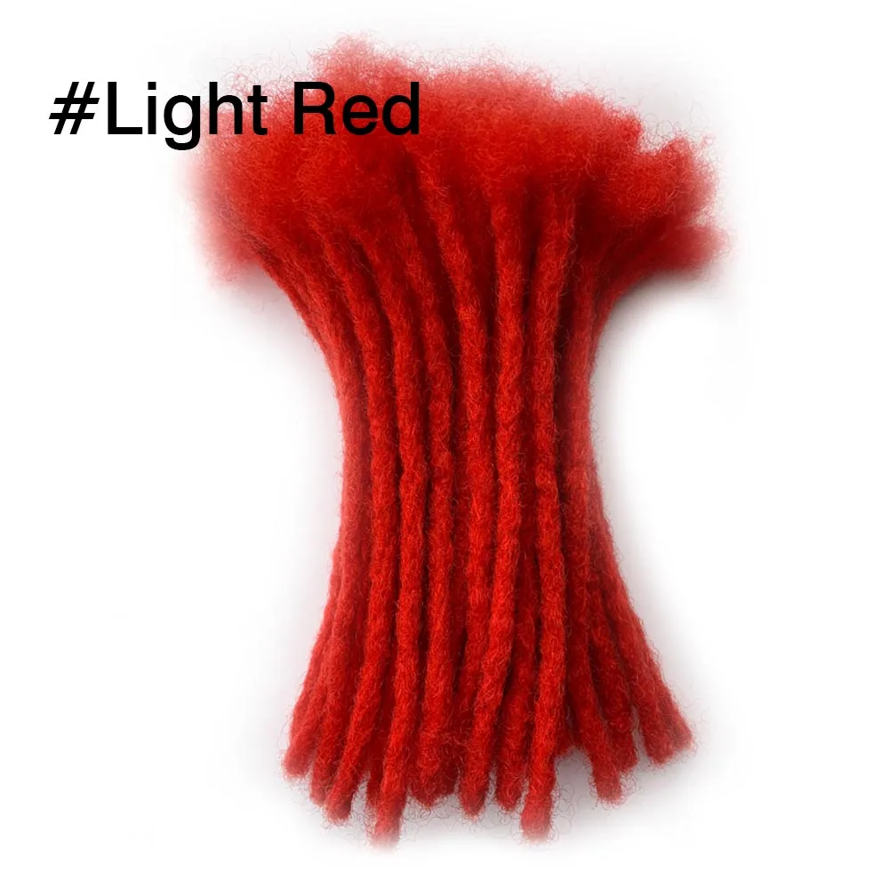 YONNA Remy человеческие волосы дреды для наращивания полностью ручной работы 0,8 см Ширина(1/") 40 локов/пучков - Цвет: Красный