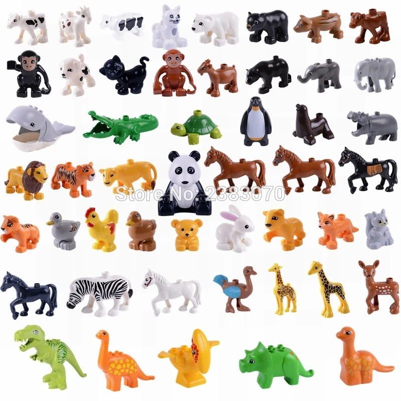 Блокировка Duplo фигурки животных динозавры обучающая игрушка строительные блоки