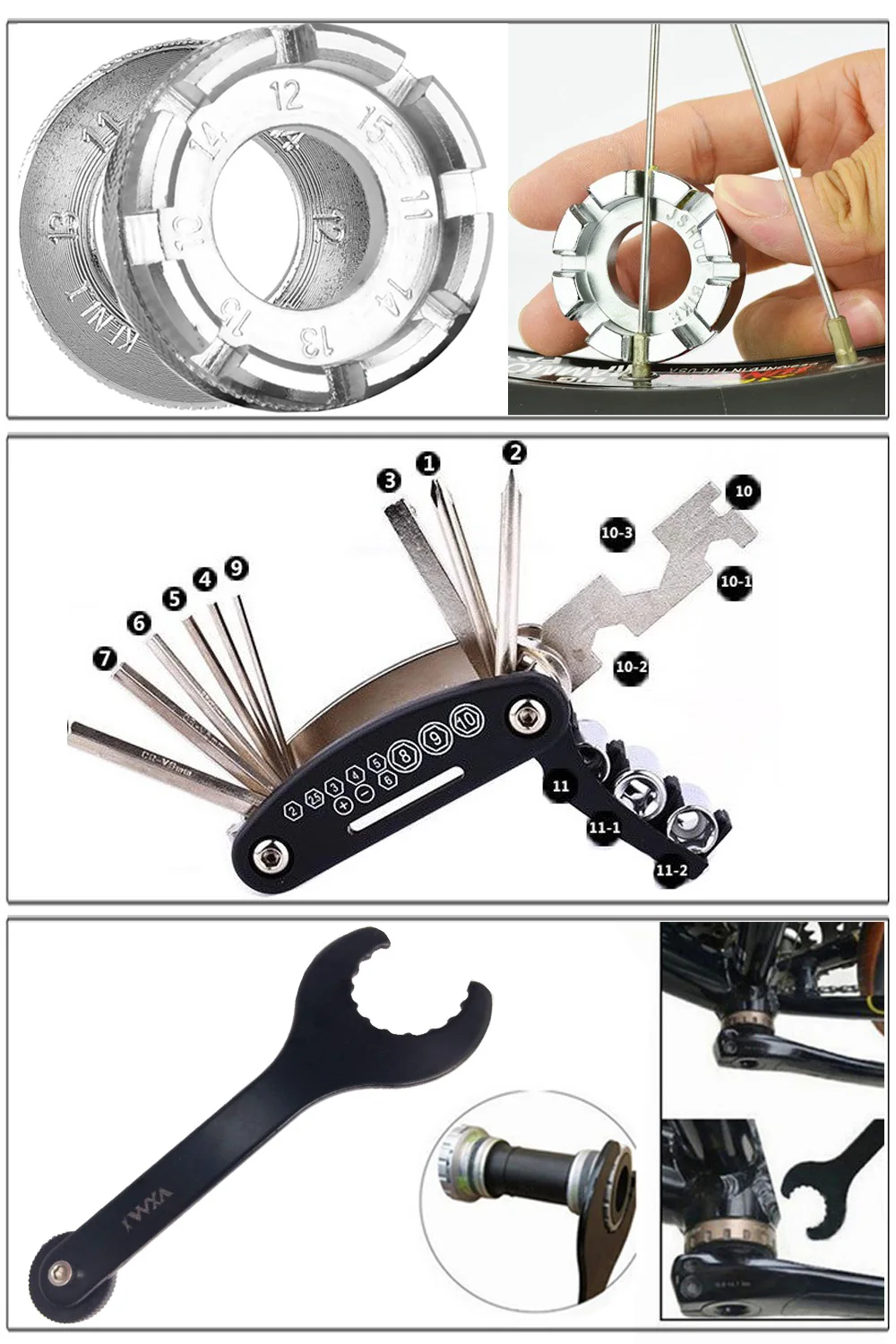 VXM Инструменты для ремонта велосипеда маховик для удаления гнезда Нижний Кронштейн удаление гнезда инструмент цепной резак кривошипный инструмент Запчасти для велосипеда