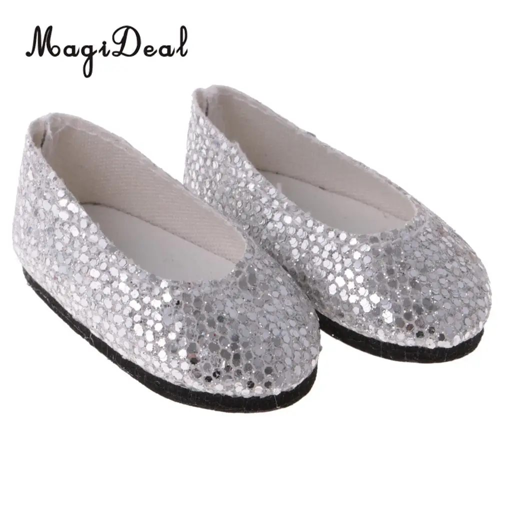 MagiDeal Bling Bling 4 Pairs Plastic Sequins Shoes for 14 Inch   Wellie Wisher Dolls Accessories
