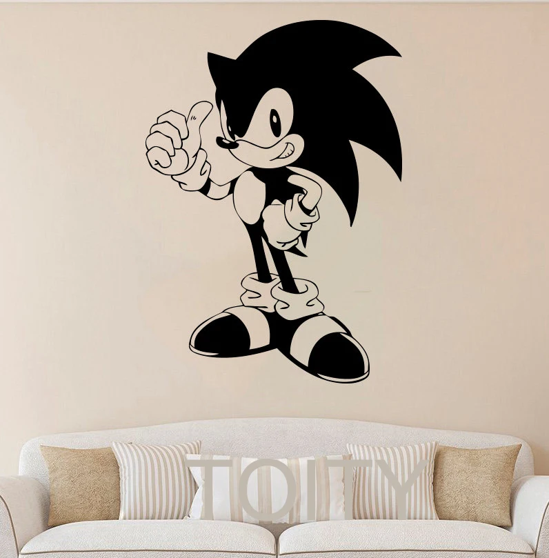 Sonic Hedgehog Wall Stickers Cartoon Nursery Vinyl Decals Decor