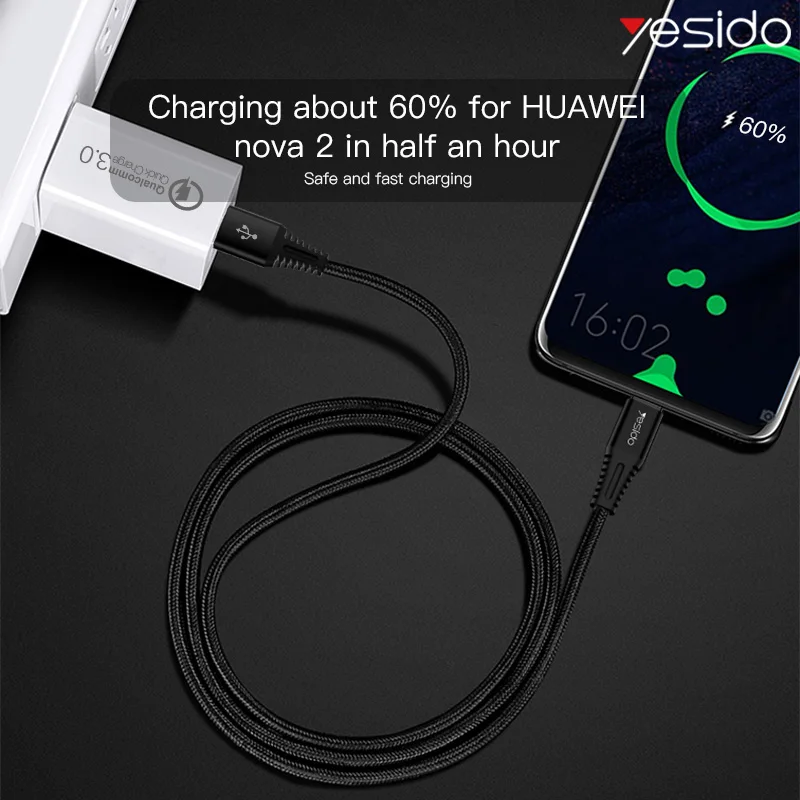 Yesido CA31 5A USB Type C кабель для Samsung S10 S9 S8 Plus Xiaomi Huawei мобильный телефон кабели Быстрая