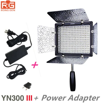 

New Yongnuo YN300 III YN-300 lIl 3200k-5500K CRI95 Camera Photo LED Video Light with AC Power Adapter