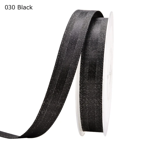 Silver Purl Grosgrain Edge Satin Ribbon 030