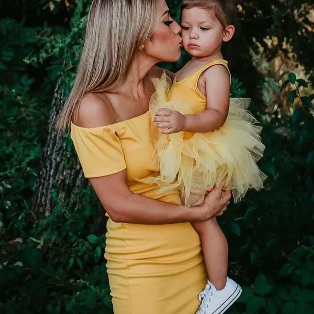 

mother daughter dress boat neck princess mommy and me dresses clothes family matching outfits look mom mum and baby girls dress
