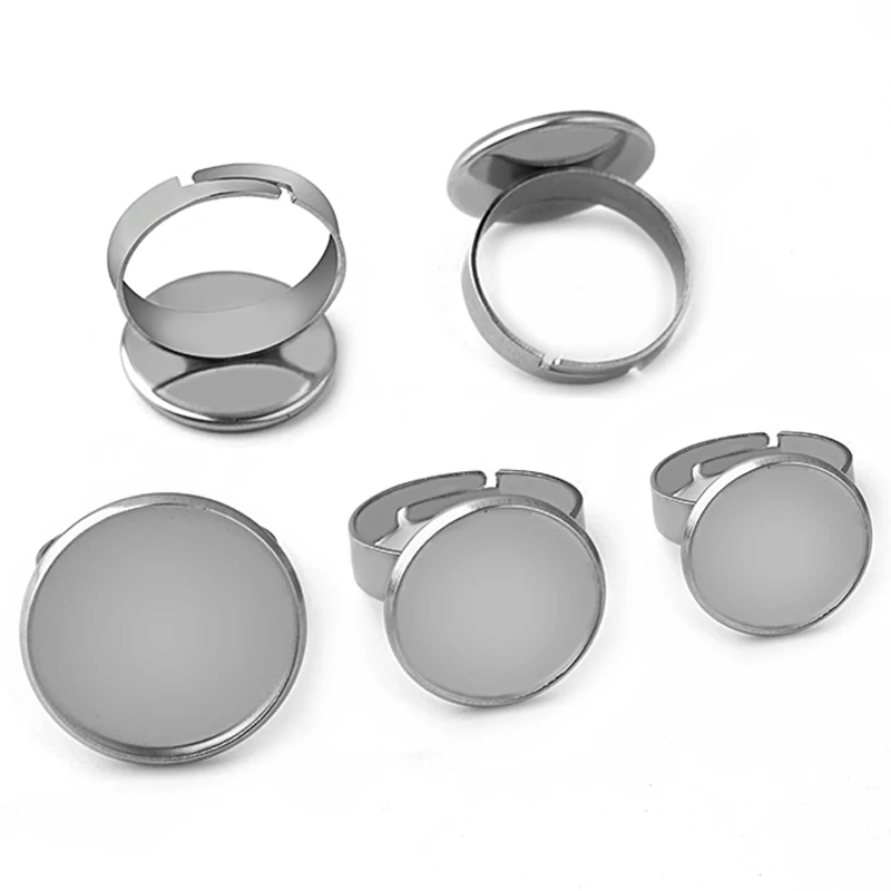 

10pcs 2019 Stainless Steel 10/12/14/16/18/20/25mm Round Ring Blank Base Accessories Wholesale