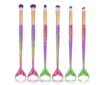 

Professional 6PCS Mermaid Makeup Brushes Set Eyeshadow Eyebrow Lip Cosmetic Beauty Makeup Brushes & Tool