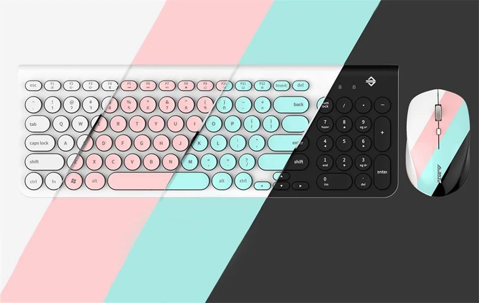 Ajazz 325i 96 key keyboard gaming 2.4G wireless pc gamer wireless mouse kit keycap gaming pc gamer combo (4)